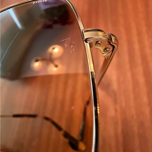 Ray-Ban Gold Frame Brown Gradient Square Sunglasses 1971 Classic - Picture 11 of 12